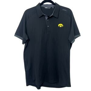 NWT UNRL x University of Iowa Men's Traditional Polo Athletic Fit Black Large